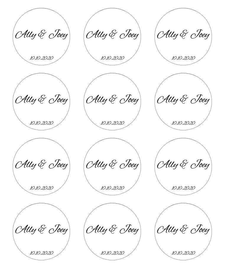 Wedding Edible Cupcake Toppers